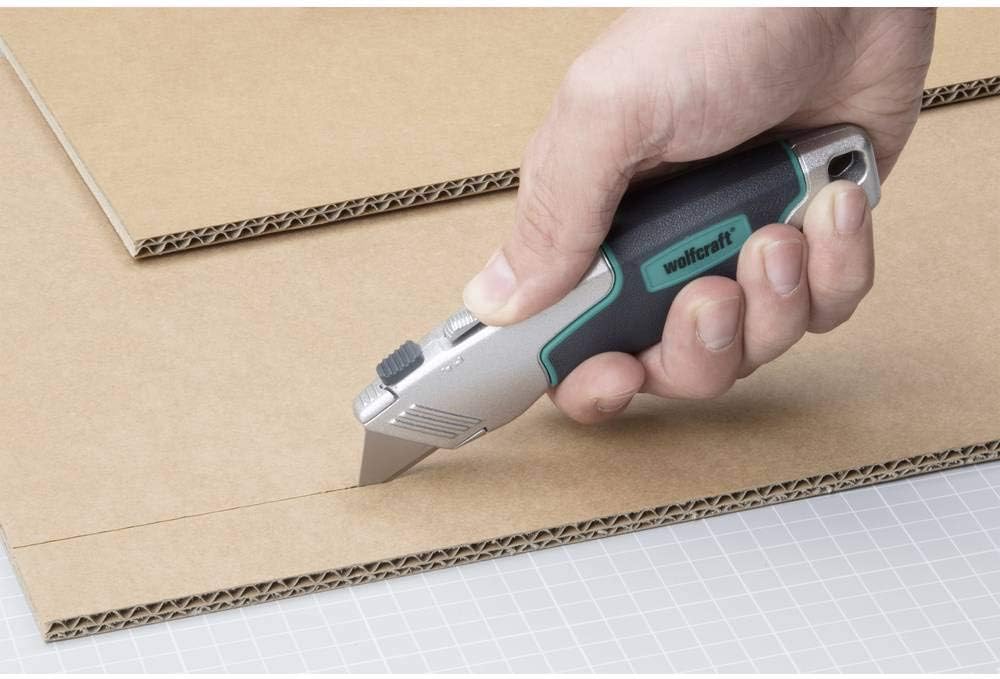 wolfcraft Profi-Dualklingen-Messer I 4200000 I Zum Schneiden von festen Materialien mit Trapez- oder