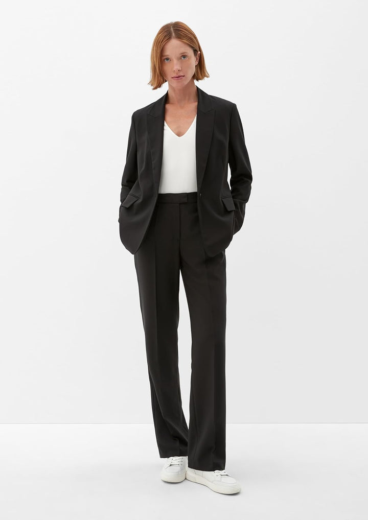 s.Oliver Regular: Hose aus Viskosecrêpe 32 9999_schwarz, 32 9999_schwarz