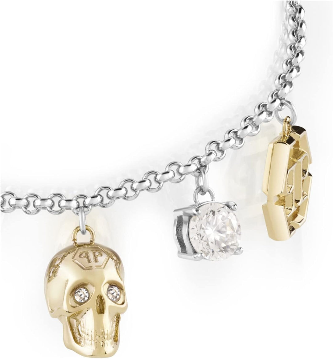Philipp Plein Damen-Armband 3D Skull Zweifarbig PJ3AA11BU
