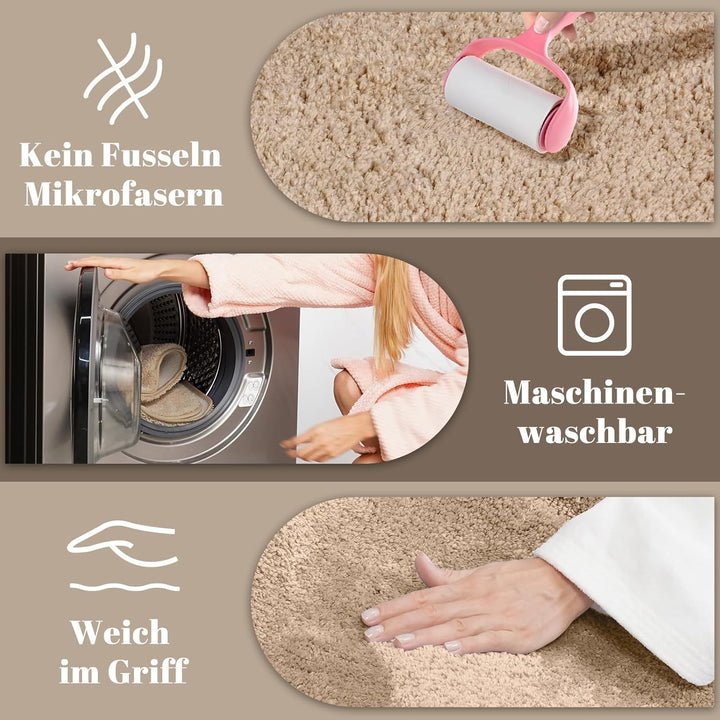 Badematte 60x150 cm, Einzelstück, Hochflor Mikrofaser, rutschfest & Waschbar, Saugfähig Gross Duscht