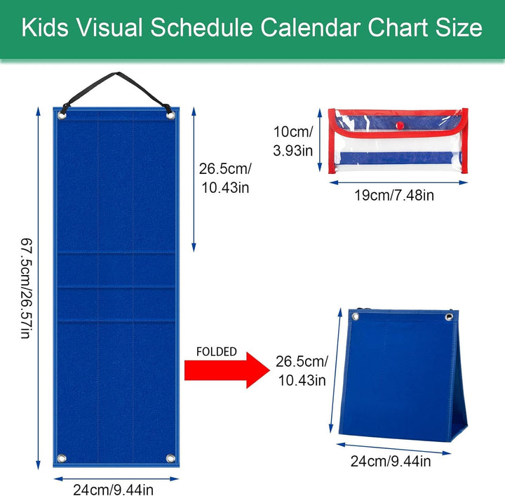 KIKIGOAL Kinder visuelle Planung Kalender Diagramm, 2 in 1 Autismus täglichen Routine Diagramm mit 7