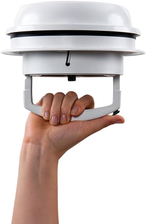 MAXXAIR Pilzdachlüfter Maxxfan Dome Plus, 15cm, mit LED-Beleuchtung, Weiss, Manuell, für Dach- oder