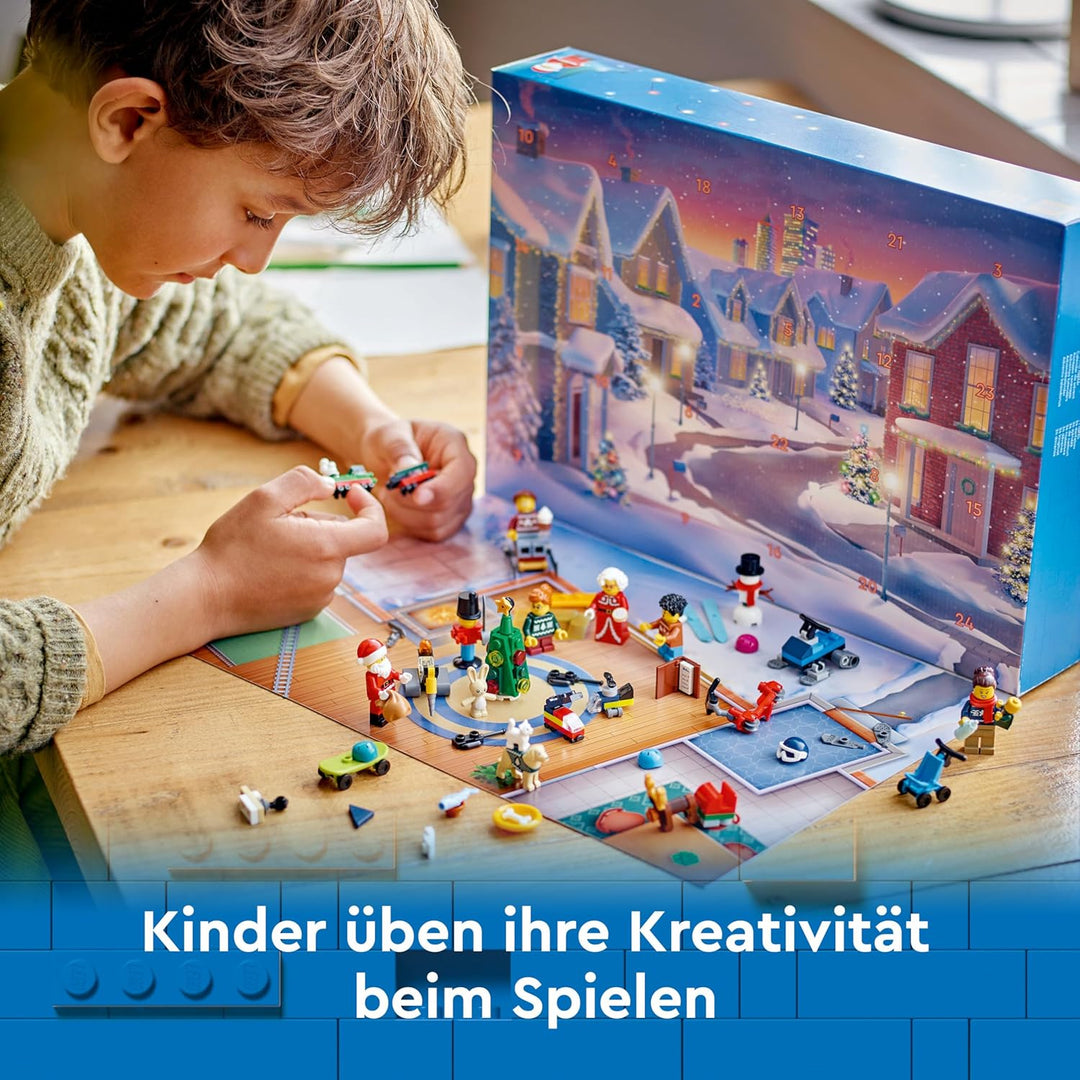 LEGO City Adventskalender 2024, Adventsgeschenk für Kinder ab 5 Jahren, 24 Überraschungen, Minifigur