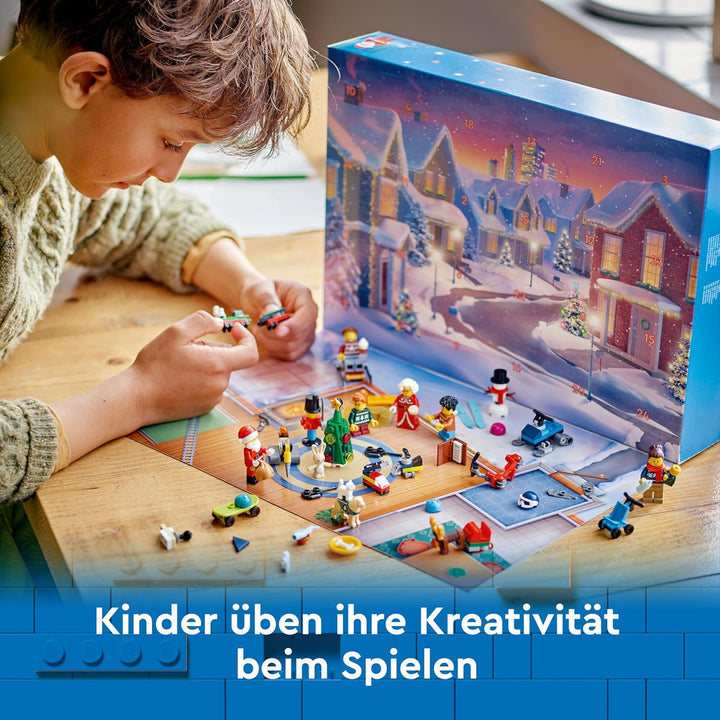 LEGO City Adventskalender 2024, Adventsgeschenk für Kinder ab 5 Jahren, 24 Überraschungen, Minifigur