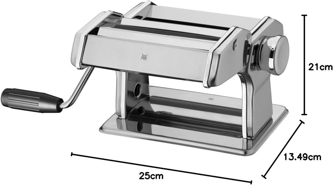 WMF Gourmet Nudelmaschine Edelstahl 19,5x 12,5x 12,5 cm, 9 Teigstufen, ideal für Teigplatten, schmal