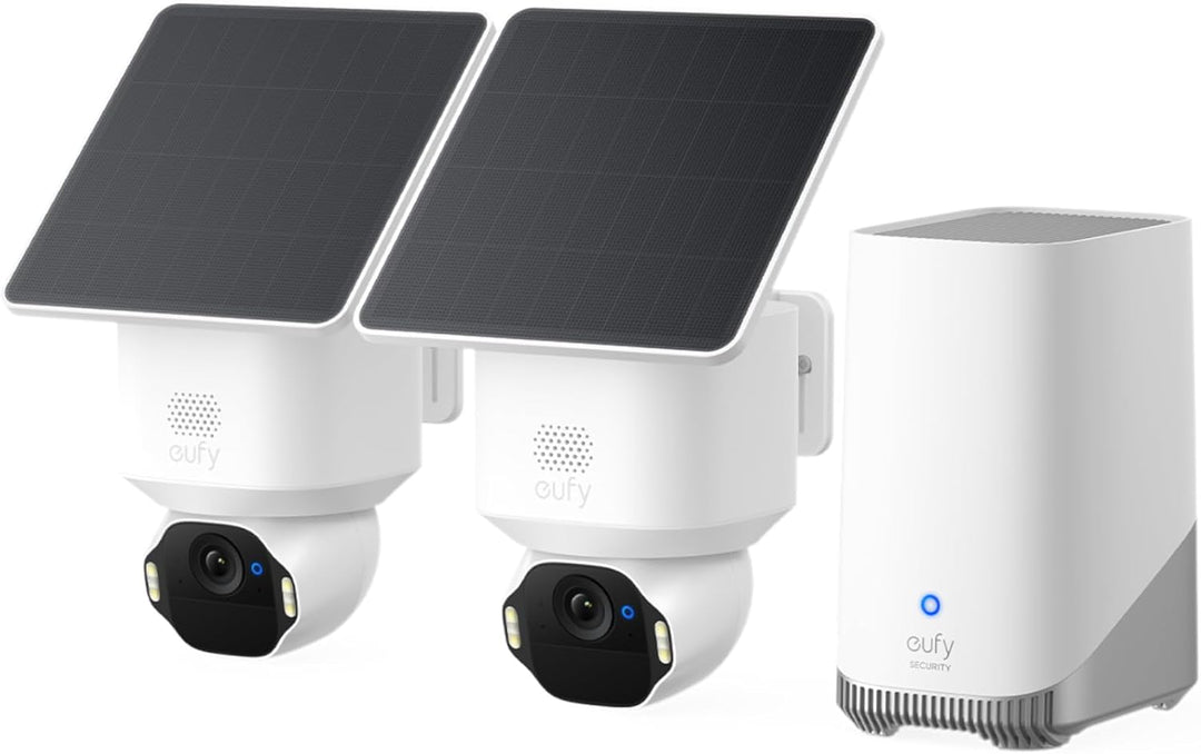 eufy SoloCam E42 (2-Cam Kit), 4K Überwachungskamera für aussen, HomeBase S380, Solar, KI-Bewegungstr