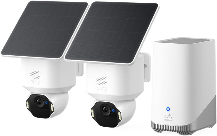 eufy SoloCam E42 (2-Cam Kit), 4K Überwachungskamera für aussen, HomeBase S380, Solar, KI-Bewegungstr