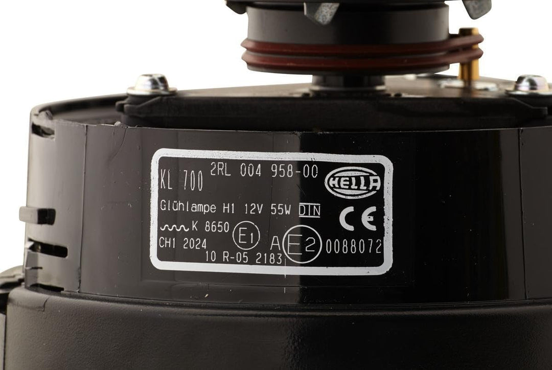 HELLA - Halogen-Rundumkennleuchte - KL 700 - 12V - blau - Anbau/geschraubt - Stecker: Flachstecker -