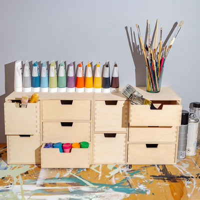 Creative Deco Kleine Kommode aus Holz | 5 Schubladen | 36 x 20 x 28,5 cm | Schreibtisch-Organizer |