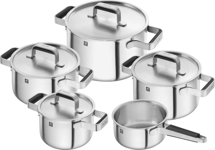 ZWILLING PURE Kochtopfset, 5-tlg, 18/10 Edelstahl, Stay-Cool-Griffe, Spülmaschinengeeignet, Integrie