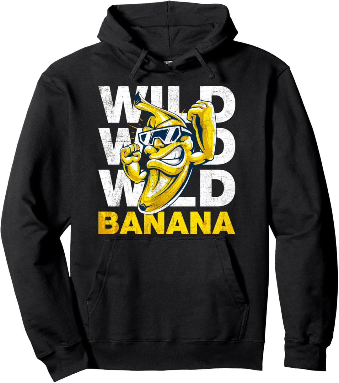 Cool Funny Banana Anime Novelty Graphic Design Short Sleeve Pullover Hoodie