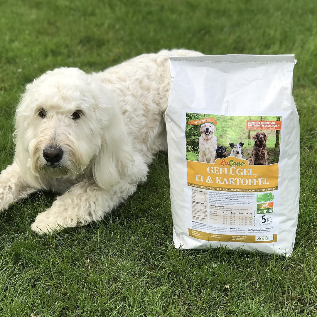 LuCano 15 kg Geflügel-Ei-Kartoffel | getreidefreies Hunde Trockenfutter | Hundefutter ohne Getreide