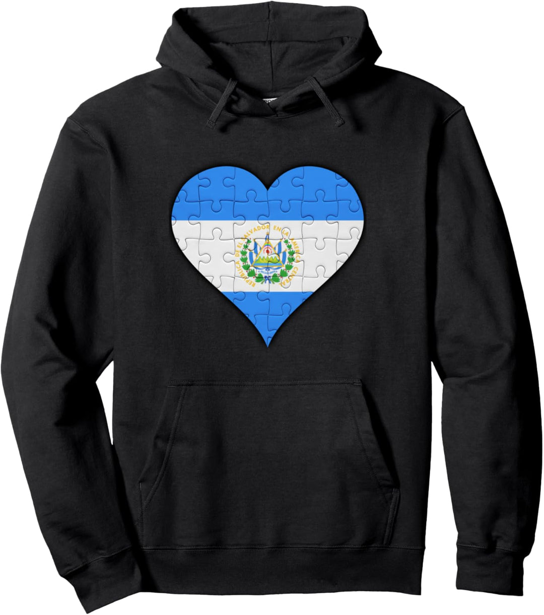 El Salvador salvadorianische Flagge Herz Pullover Hoodie