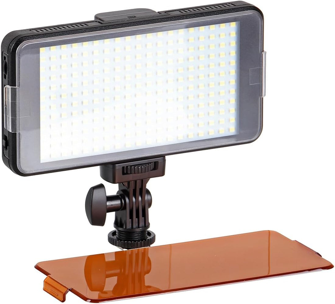 ayex Extraflache dimmbare Videoleuchte mit 228 LEDs und Power Bank Funktion mit Diffusoren und Neige