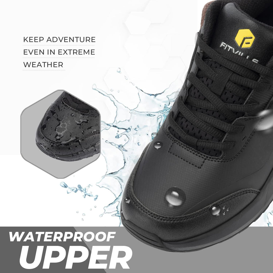 FitVille Extra Weit Wanderschuhe Herren Leicht Trekkingschuhe Wasserdicht Outdoor Schuhe Bequeme Lau