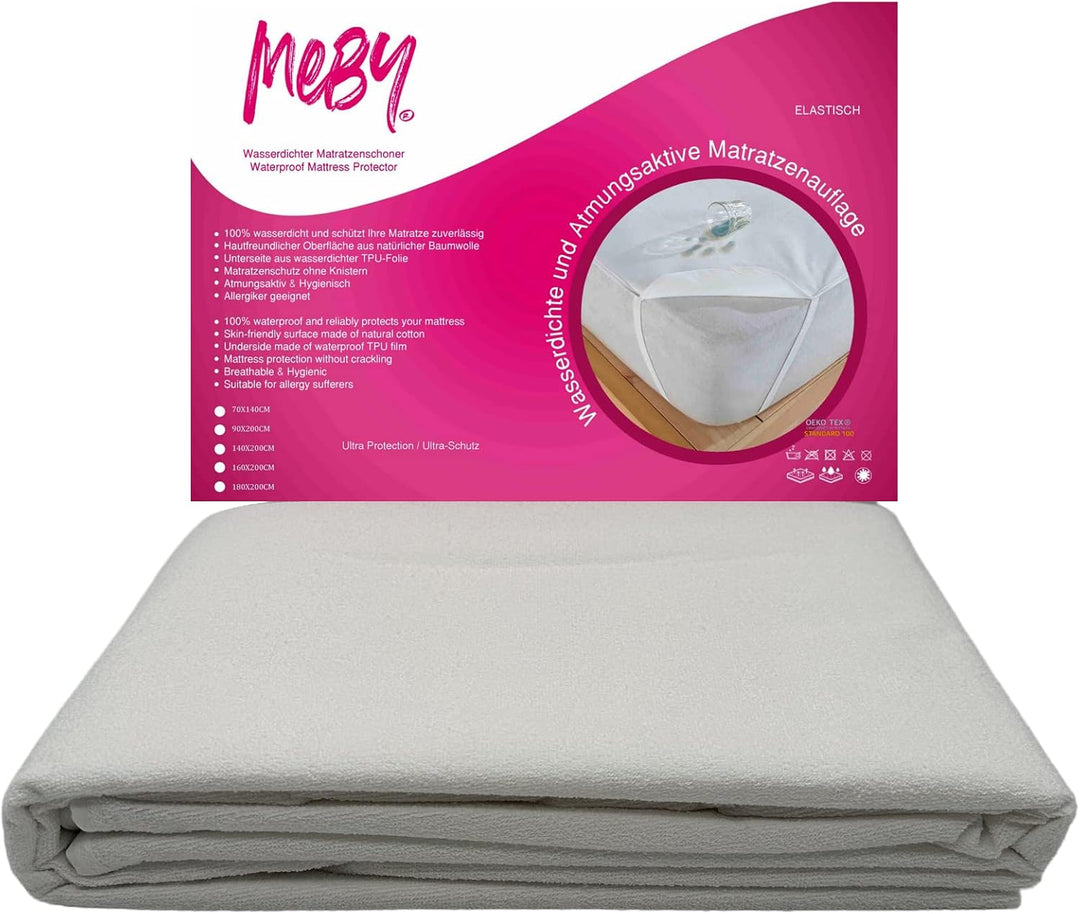 MEBY 70x140 cm wasserdichter Matratzenschoner für Baby. Atmungsaktive Matratzenauflage aus Baumwolle