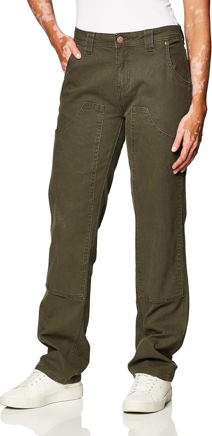 Dickies Damen Stretch Duck Double Front Carpenter Pant Arbeitshose 38 Moosgrün Gespült, 38 Moosgrün