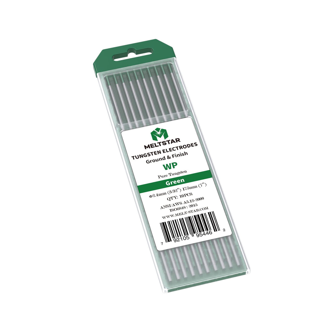 MELTSTAR WP20 grün Rein wolfram WIG Wolframelektrode Elektrode Ø2.4 x 175MM 11 Stück strahlungsfreie