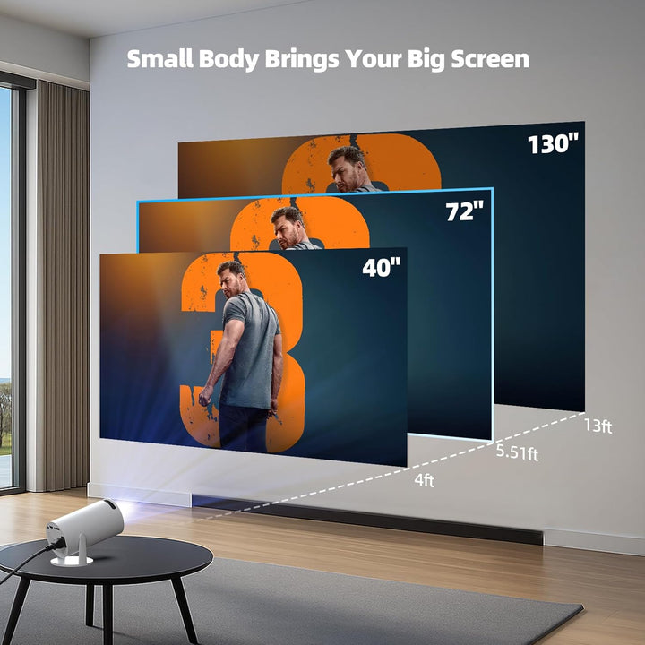 Mini Beamer 4K Projektor, Android TV 11.0 Tragbarer Projektor, Smart Projector mit WiFi 6 & Bluetoot