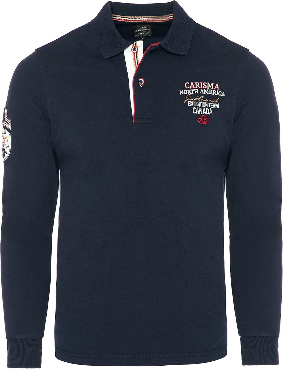 Carisma Langarm Poloshirt für Herren Baumwolle • Herren Langarmshirt mit Stickerei • Angenehmes Regu