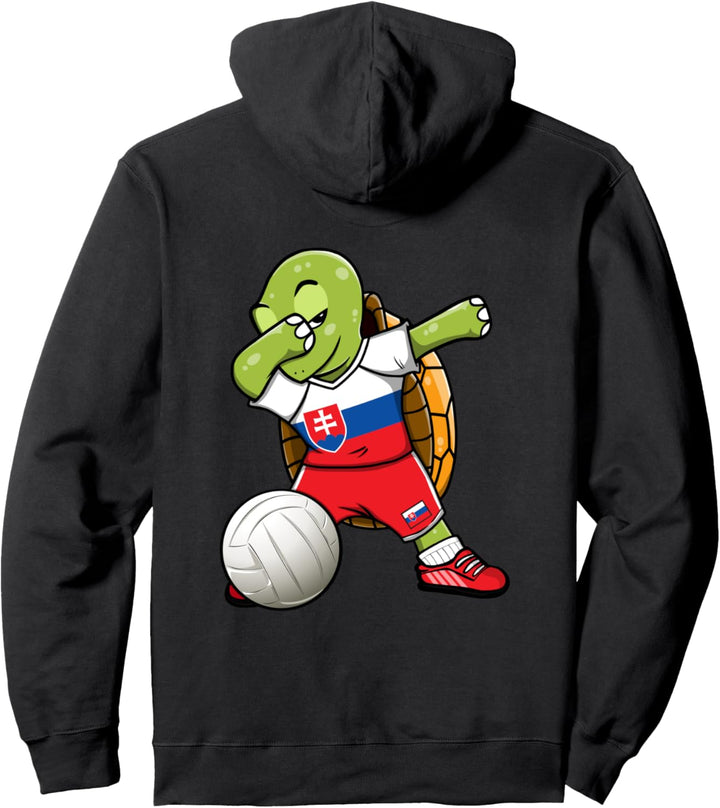 Dabbing Schildkröte Slowakei Volleyball Slowakische Flagge Pullover Hoodie