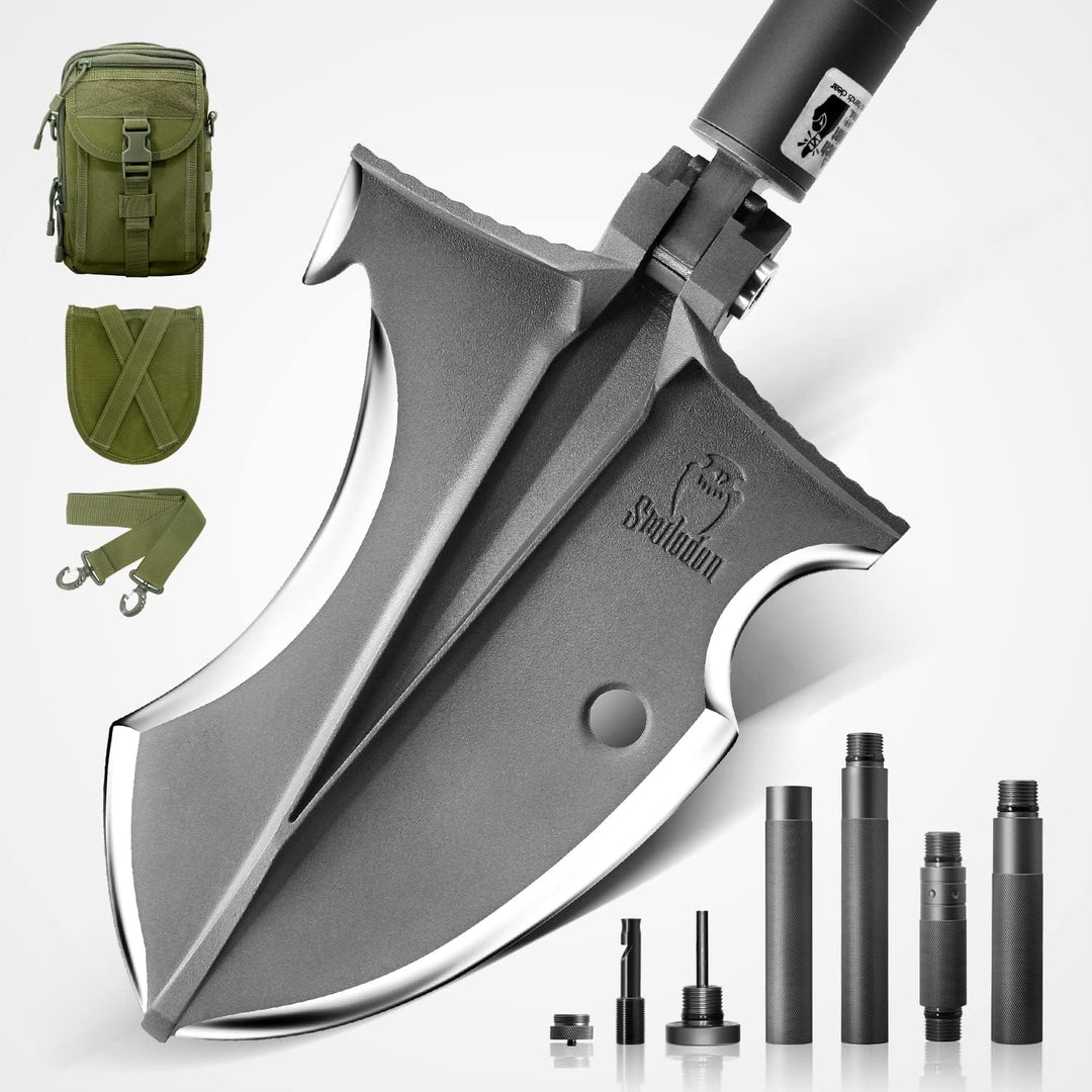 Zune Lotoo Klappspaten, Multifunktional Camping Schaufel aus Martensitstahl, Klappschaufel Robust mi