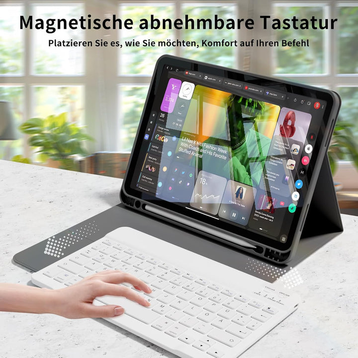 Hülle mit Tastatur für iPad Air 11 Zoll M4/M3/M2 (2026/2025/2024), iPad Air 5 4 2022/2020 10,9 Zoll,