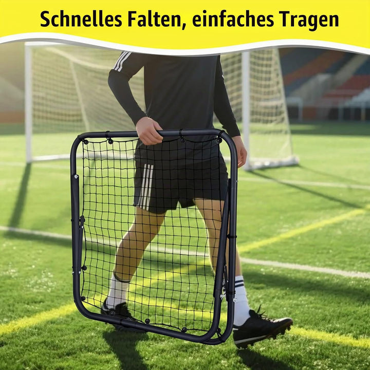 MoKo Rebounder für Fussball, 100 x100 cm Fussball Rebounder Netz, Tragbares Rückprallnetz Fussbälle
