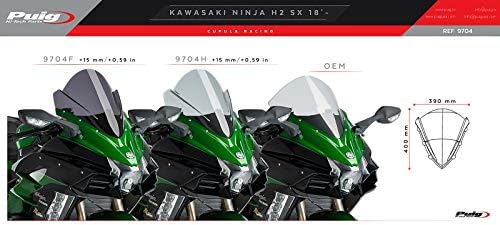 Racingscheibe kompatibel für Kawasaki Ninja H2 SX 18-21 dunkel getönt Puig