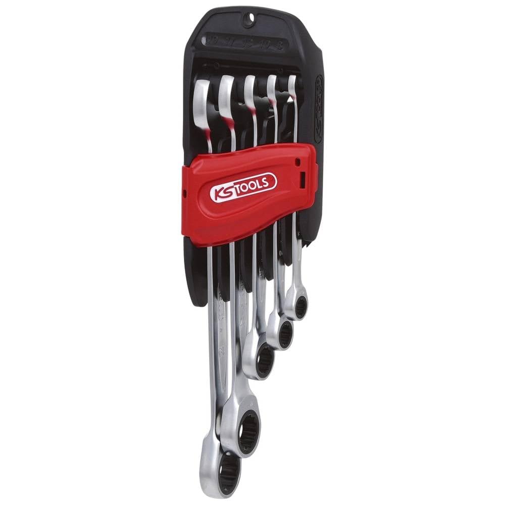 KS Tools 503.4255 GEARplus® Ratschenringmaulschlüssel-Satz, abgewinkelt, 5-tlg. 8-19mm