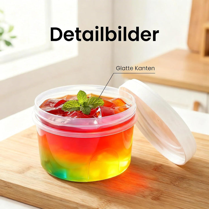 URMONA 18 Stück 400ml/23.7oz Kleine Lebensmittelbehälter, Kleine Dosen Mit Deckel Plastik，Transparen
