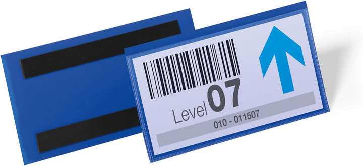 Durable Etikettentasche (150 x 67 mm) Packung à  50 Stück, blau, 174207, 150 x 67 mm