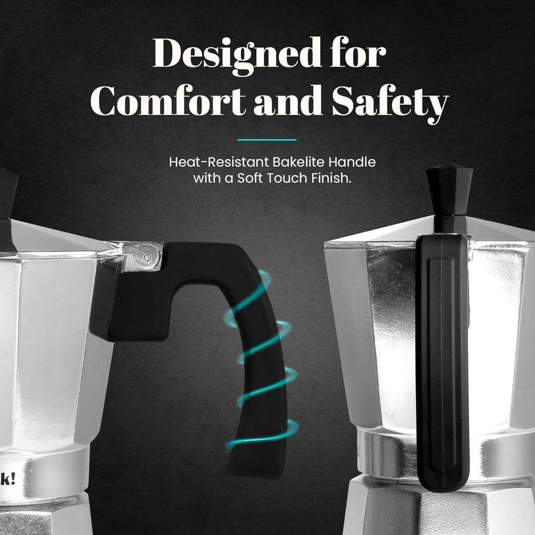 WECOOK! Paola – Espressokocher Aluminium 9 Tassen | Geeignet für Gas-, Elektro- und Glaskeramikherde