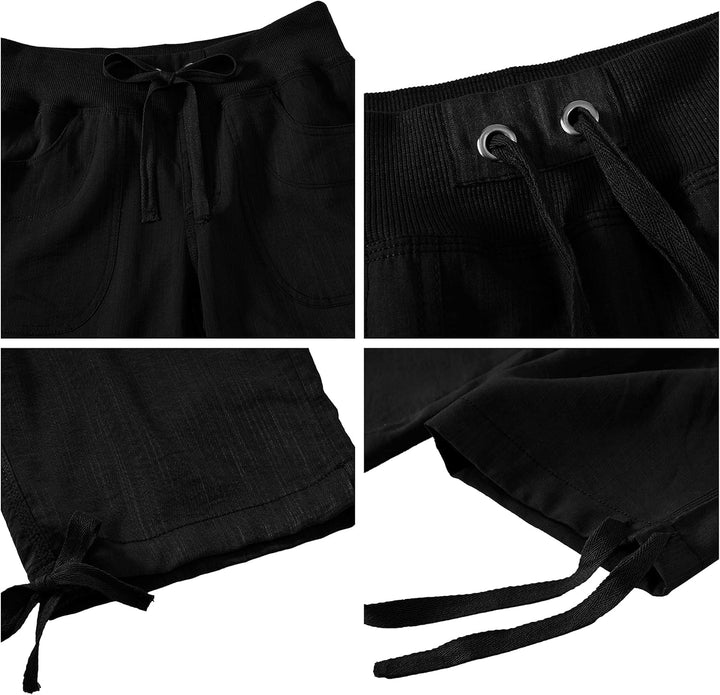 JINSHI Hosen Damen Sommer Cargohose 3/4 Lange Hosen Caprihose Freizeithose Outdoorhose Wanderhose mi