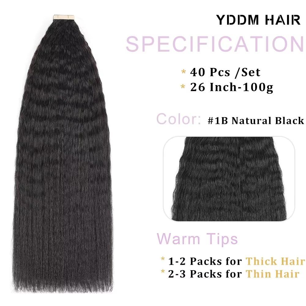 YDDM Schwarze Frauen tape extensions echthaar schwarz Kinky Straight Tape in haarverlängerung echtha