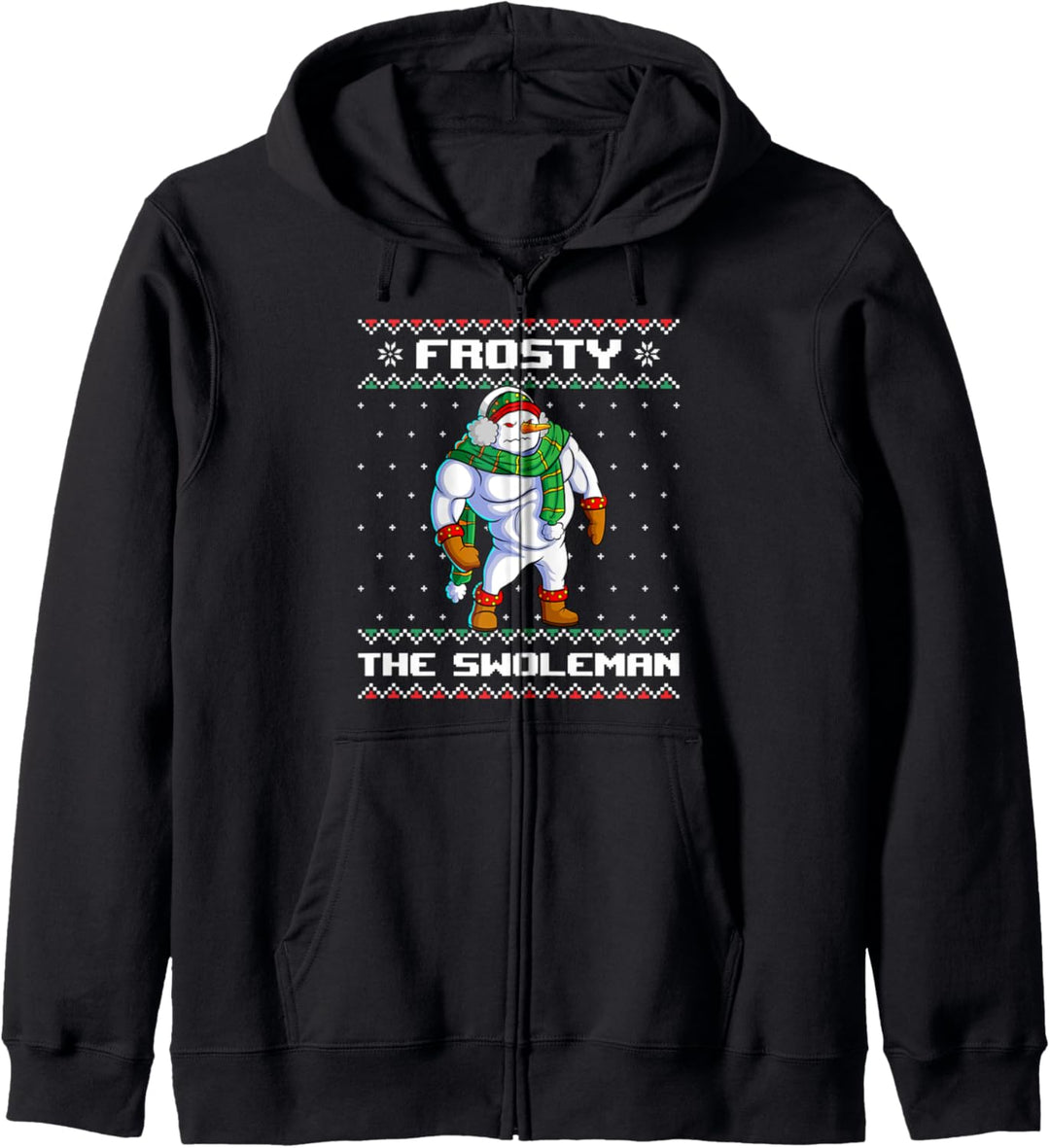 Frosty the Swoleman Lustiger Schneemann Gym Weihnachten Hässlicher Pullover Kapuzenjacke