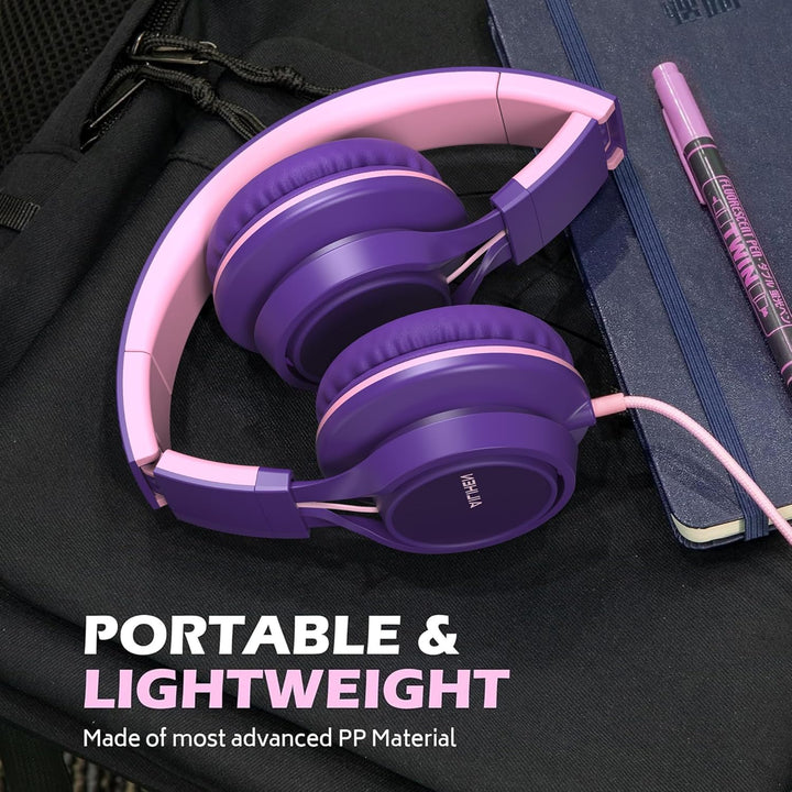 AILIHEN C8 Kopfhörer mit Kabel und Mikrofon, faltbar und verstellbar, On-Ear-Headsets, Lautstärkereg