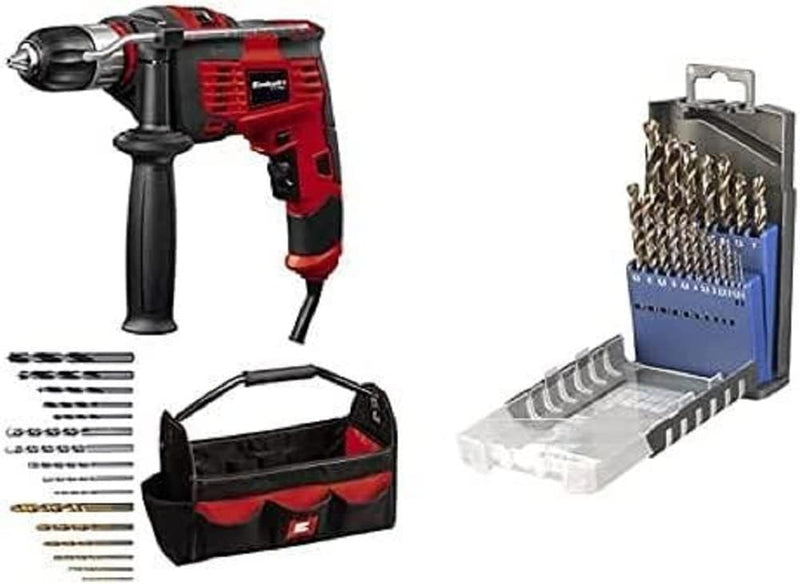 Einhell Schlagbohrmaschinen-Set TC-ID 1000 E Kit (1.010 W,Bohrleistung Holz 32 mm,Metall 13 mm,Beton