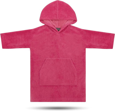 normani Kinder langarm Badeponcho - Frottee Kapuzenhandtuch für Jungen und Mädchen 0-2 Jahre Rosa, 0