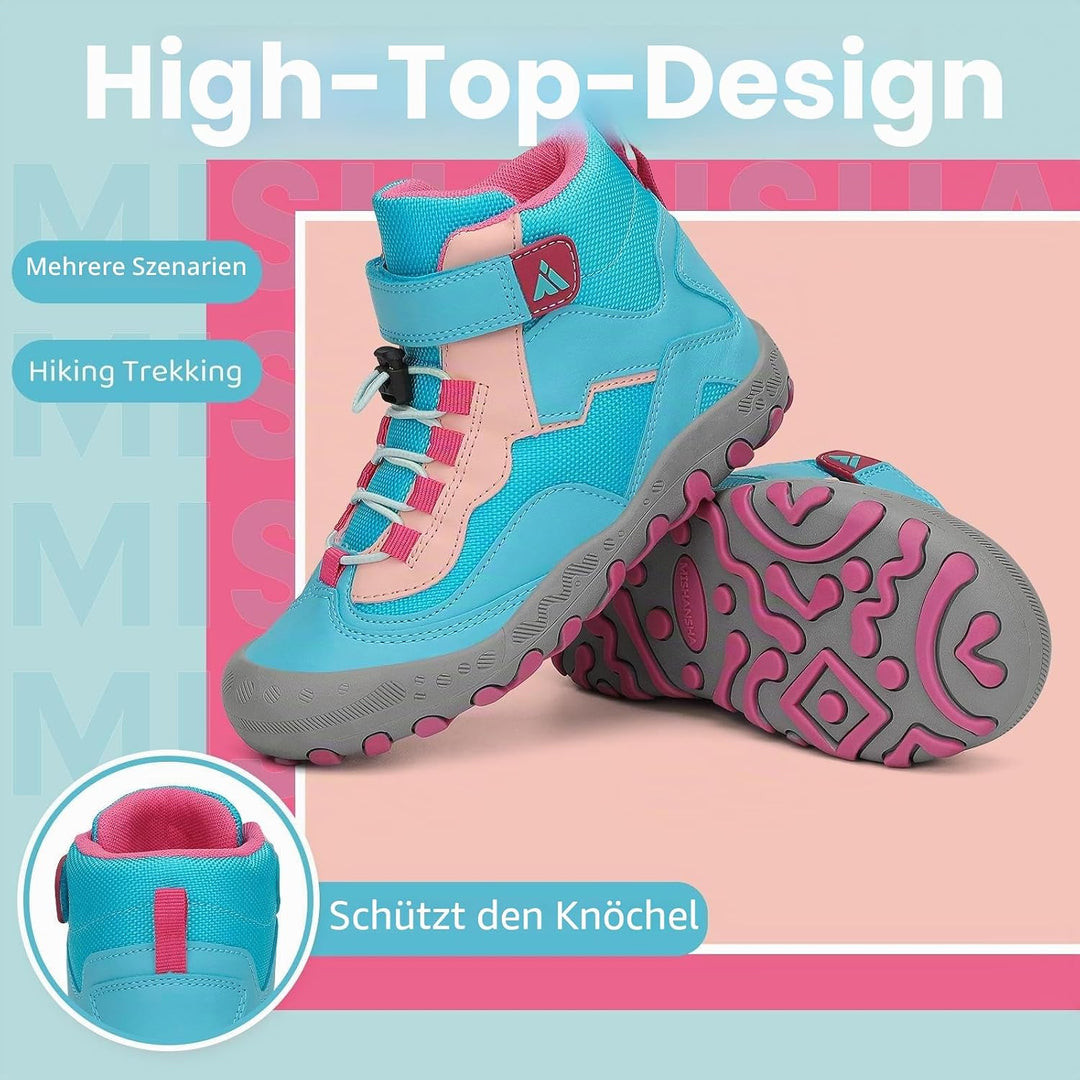 Mishansha Wanderschuhe Jungen Trekkingschuhe Mädchen rutschfest Outdoor Kinder Wanderstiefel 24-38 2