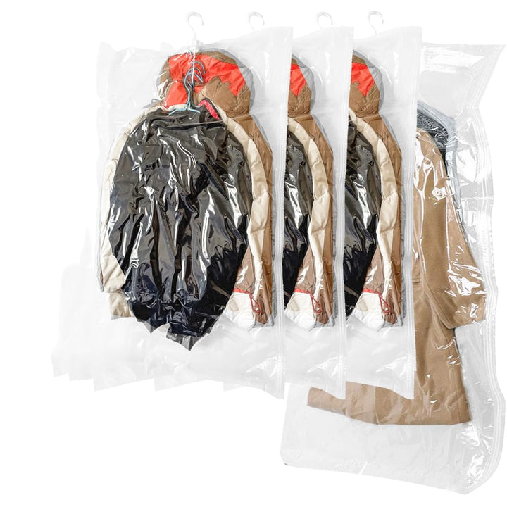 Vakuum-Kompressionsbeutel, zum Aufhängen, platzsparend, transparent, mit Haken, für Anzüge, Mäntel,
