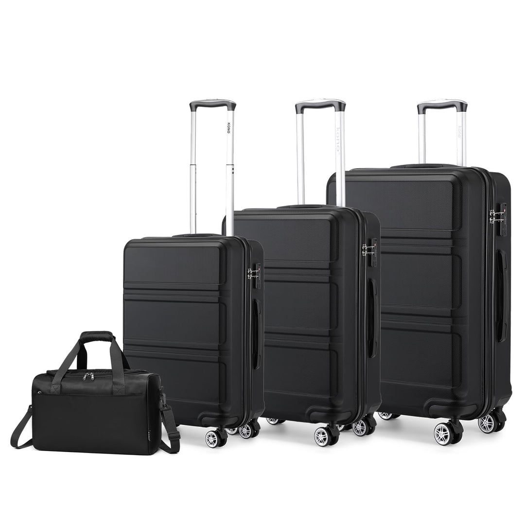 KONO Hartschalekoffer Kofferset 4 Teilig mit TSA Schloss Gepäcksets Handkoffer Mittelgross Gross Tro