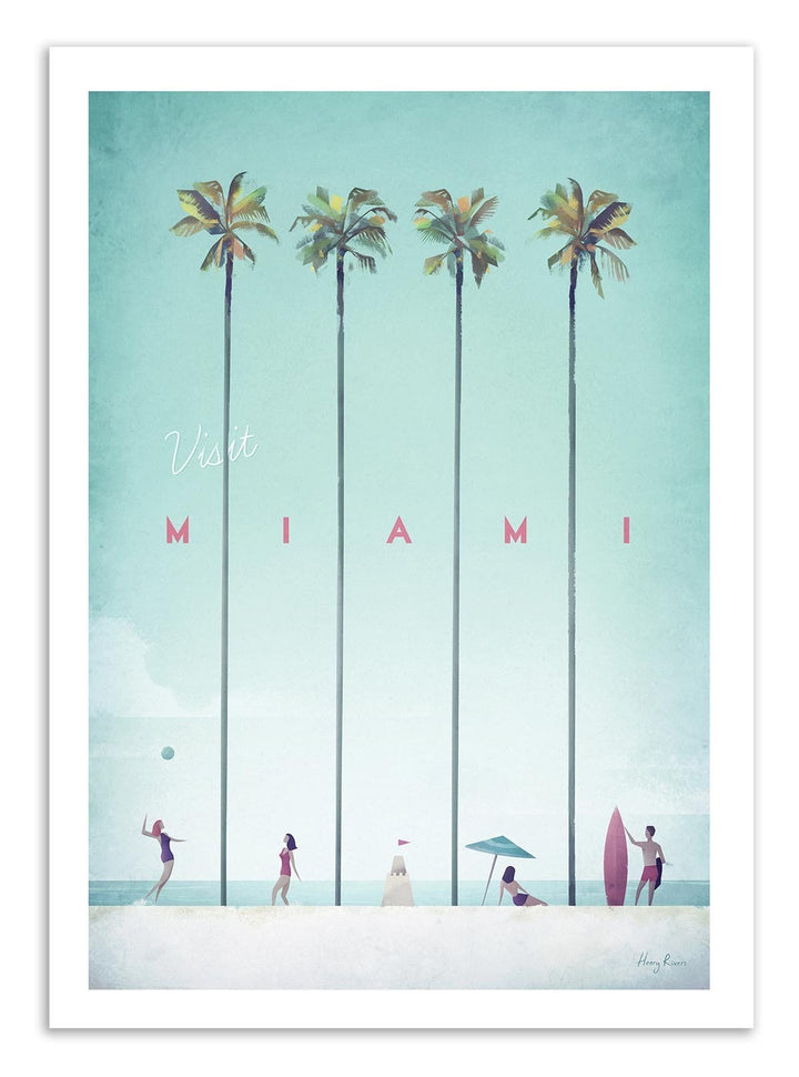 Art-Poster - Visit Miami - Henry Rivers - 50 x 70 cm