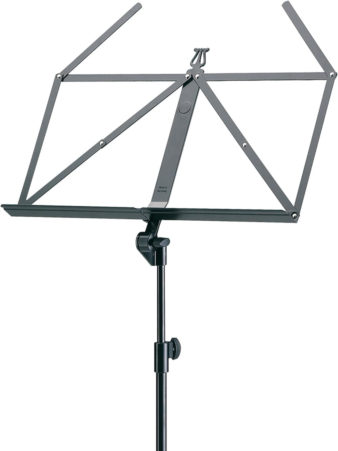 K&M 107 Notenpult Schwarz – Ausziehbarer Notenständer 67,5 - 147 cm - klappbare Notenablage, faltba