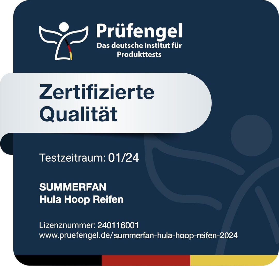 SummerFan Hula Hoop Reifen für Anfänger ohne Wellen und Noppen [1kg bis 1,5kg, 75-100 cm, 6-8 Segmen