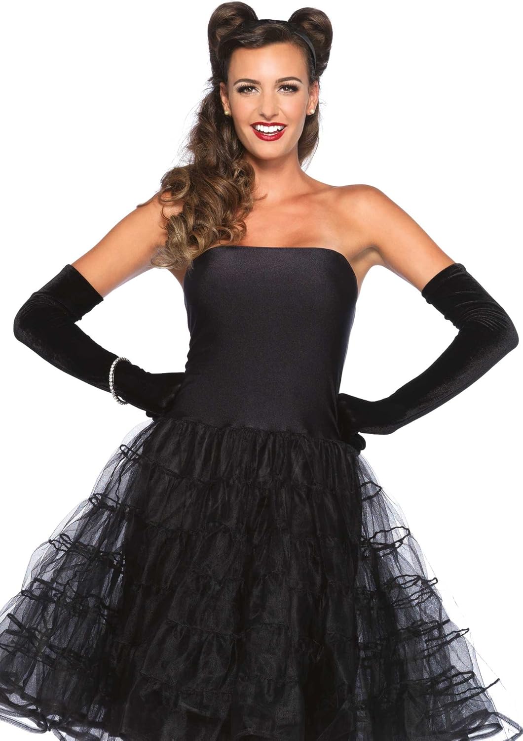 LEG AVENUE 85481 - Rockabilly swing dress Petticoats, Grösse M/L (Schwarz) Grösse: M/L (EUR 40-42) S