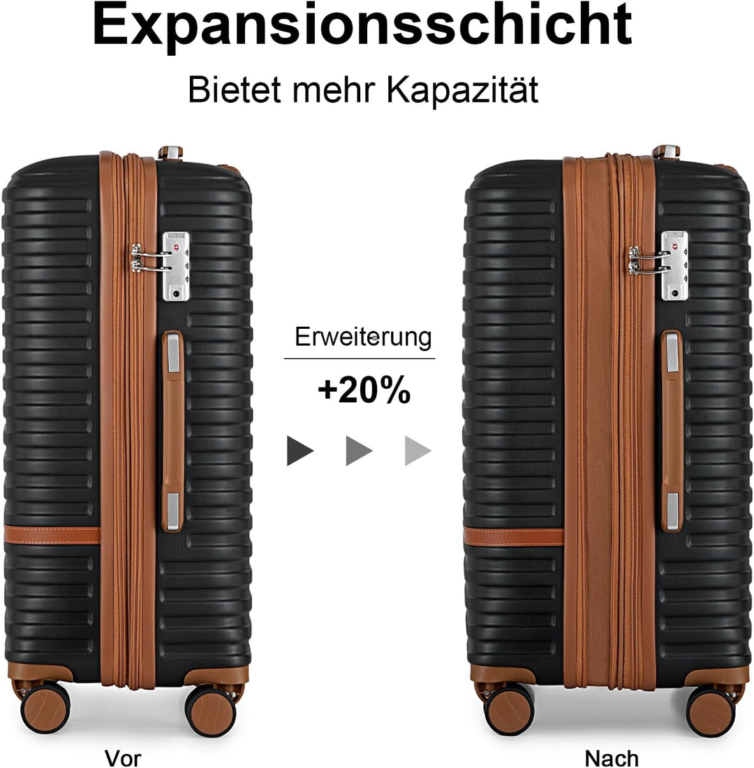 Joyway Kofferset Reisekoffer Set 6tlg Hartschale mit Beautycase Kosmetikkoffe mit 4 Rollen und TSA-S