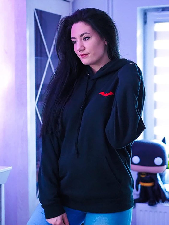 Elbenwald The Batman Hoodie Verschiedene Designs mit Front- und Rückenprint Herren Damen Baumwolle S