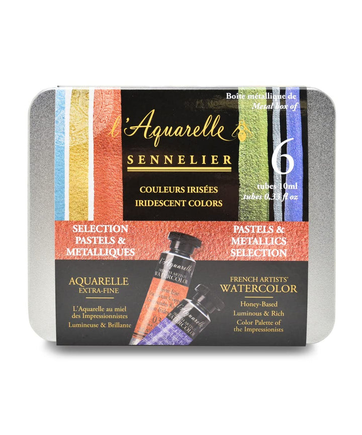 Sennelier l'Aquarelle Irisierende Farben, Pastels & Metallics Selection 6 Tuben ? 10ml