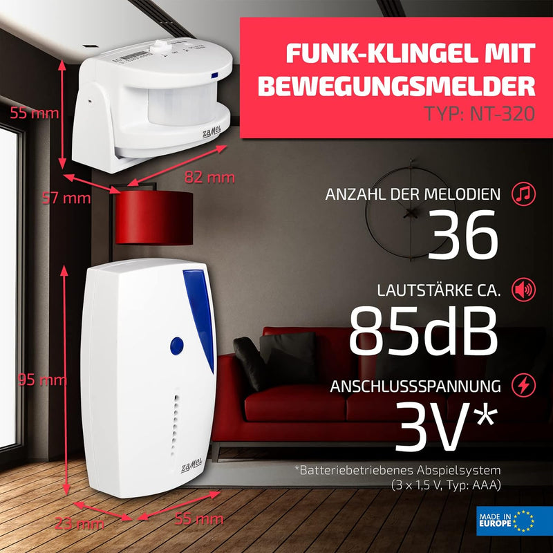 Funk-klingel mit bewegungsmelder NT-320 Sundi Zamel